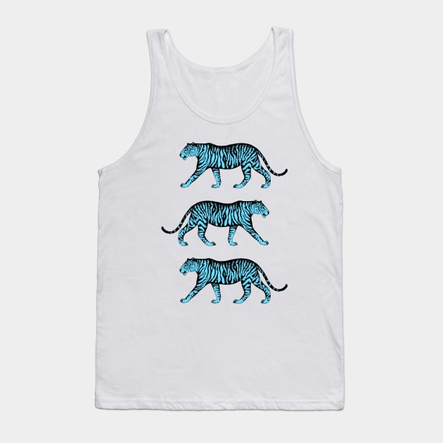 Three Tigers (Pink and Blue) Tank Top by illucalliart